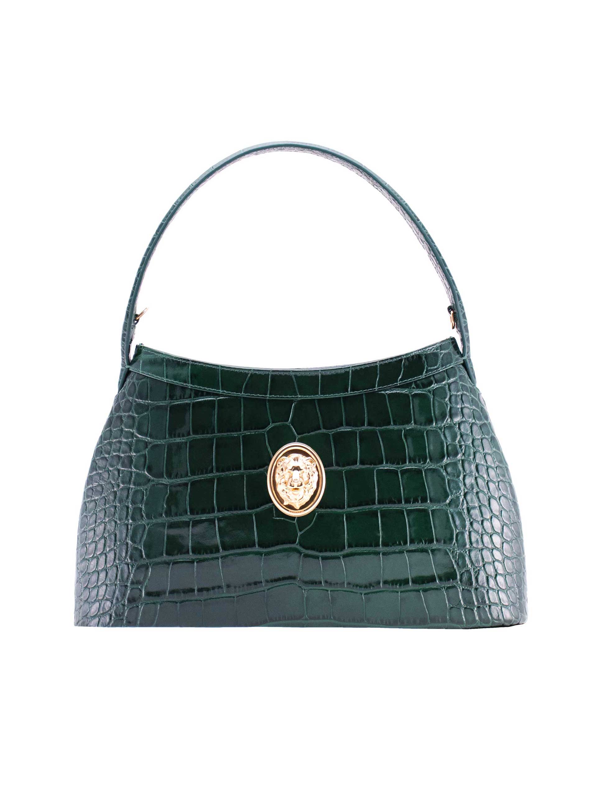 GLORIA BAG - Medium - Forest Green with Lion Head Accessory